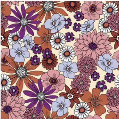 Coming Soon - Retro Flowers - Mocha Dusty Pink - Sew Heart Soul