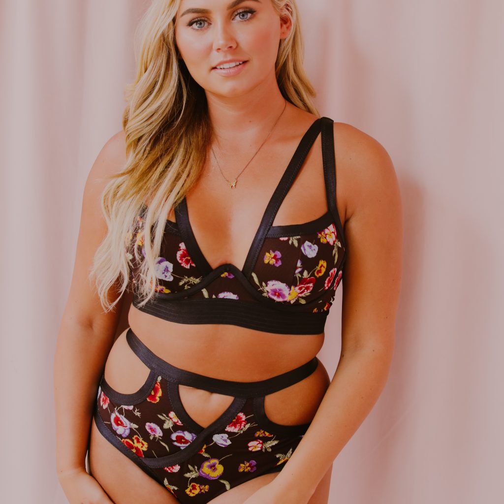 Madalynne Intimates - Galina Bra Kit - Black Floral Printed Mesh - Sew Heart Soul