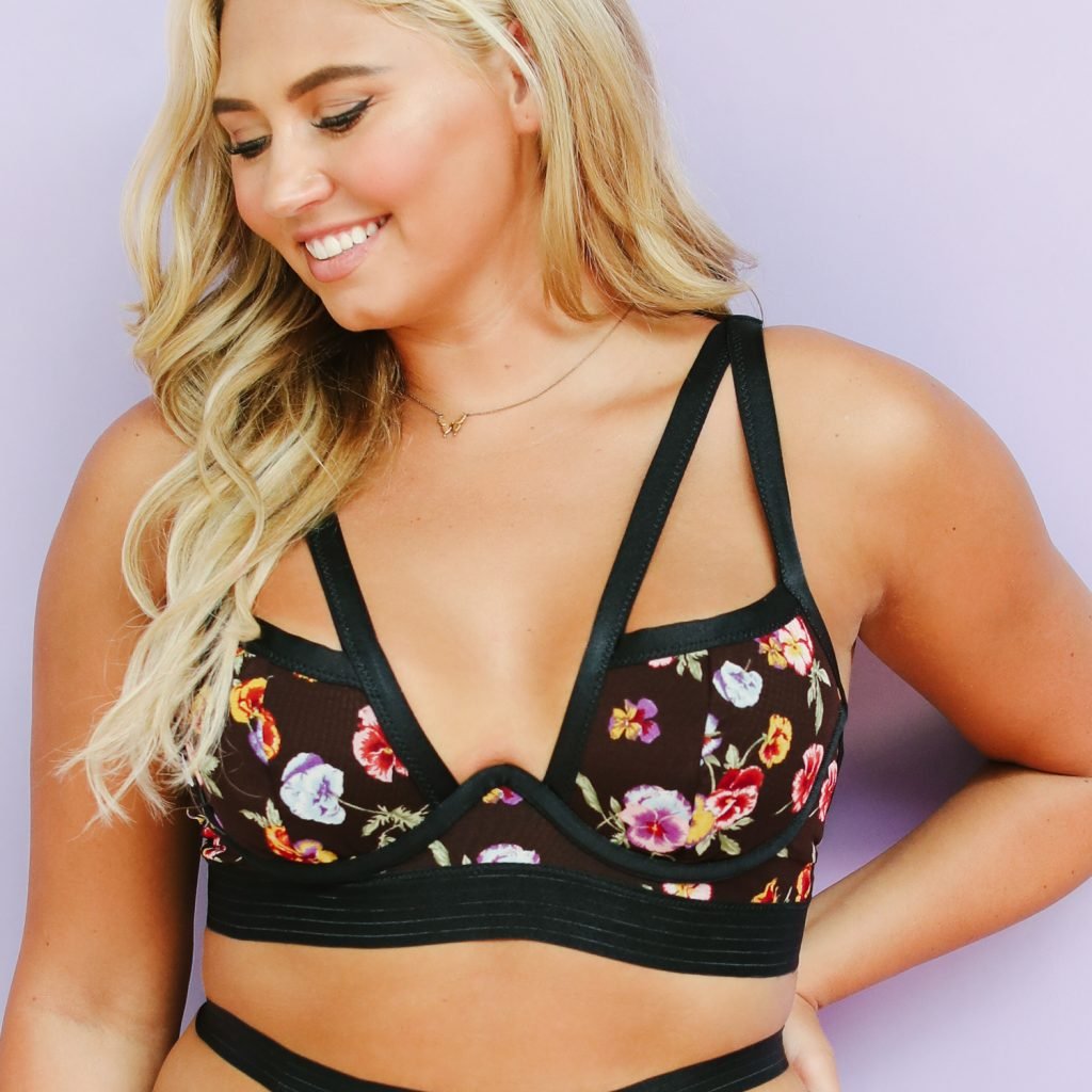 Madalynne Intimates - Galina Bra Kit - Black Floral Printed Mesh - Sew Heart Soul